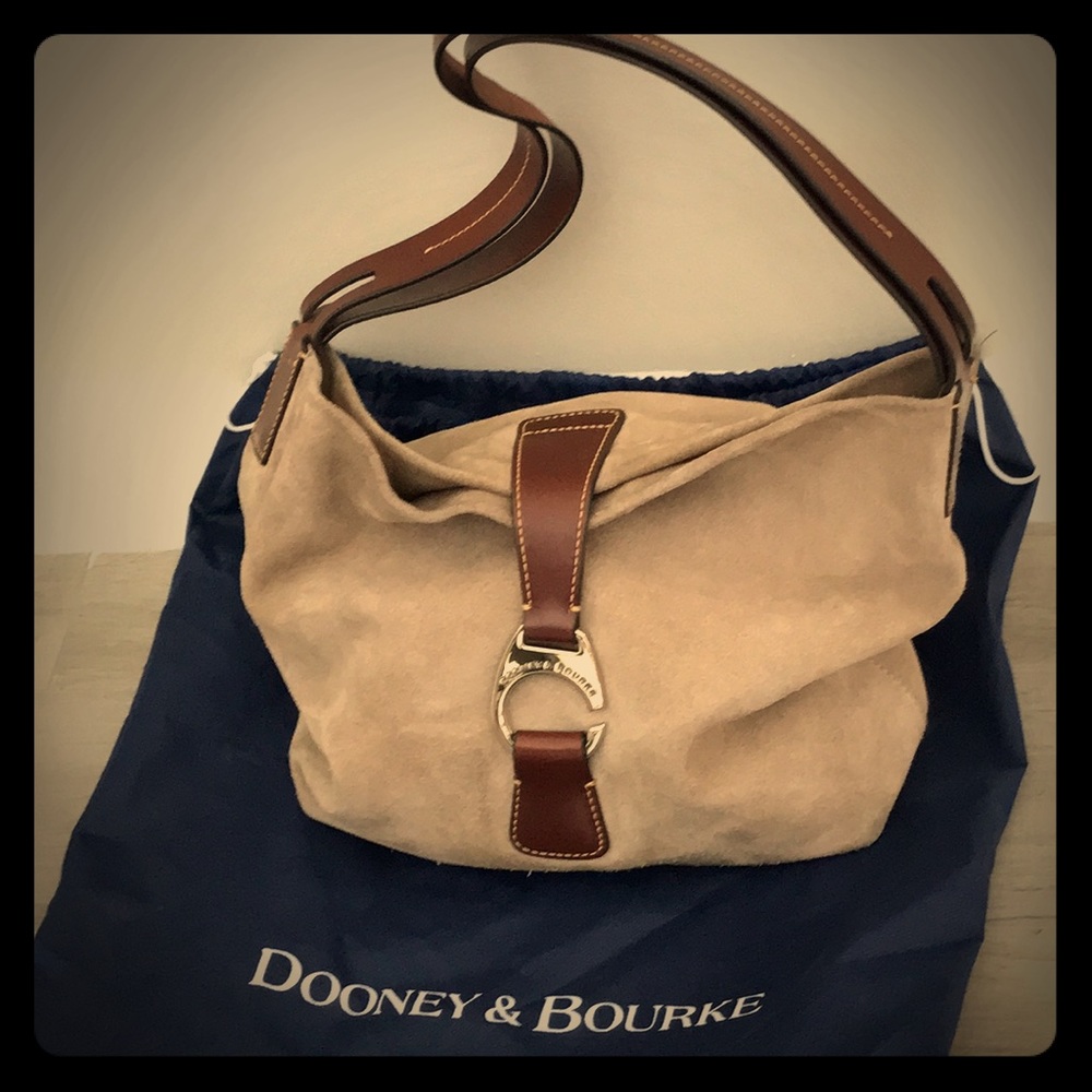 Suede slouch hobo bag